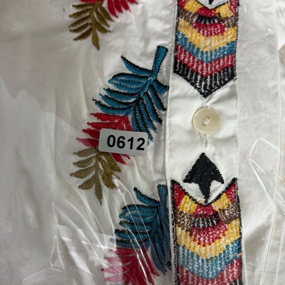 Vintage Collection Western Embroidered Oversized Button Front Cotton Blouse Med - Picture 11 of 11